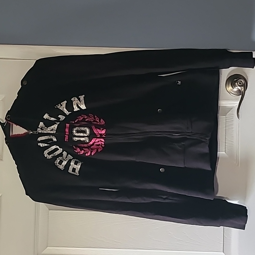 Self esteem Brooklyn black and pink zip up hoodie